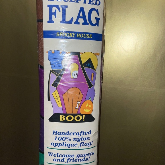 NEW Meadow Creek Sculpted Large Flag Spooky House BOO Nylon 28 x 40 Halloween - Picture 2 of 6